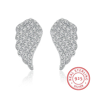 MissDu jewelry s925 sterling silver earrings popular style Western fashion angel wings with earrings