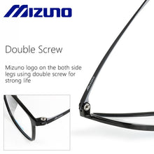 Load image into Gallery viewer, Mizuno Women&#39;s Spectacle Frame Patent Double Screw Square Eyeglasses Matt Black Wide Men&#39;s Glasses Prescription Myopia Eyewear
