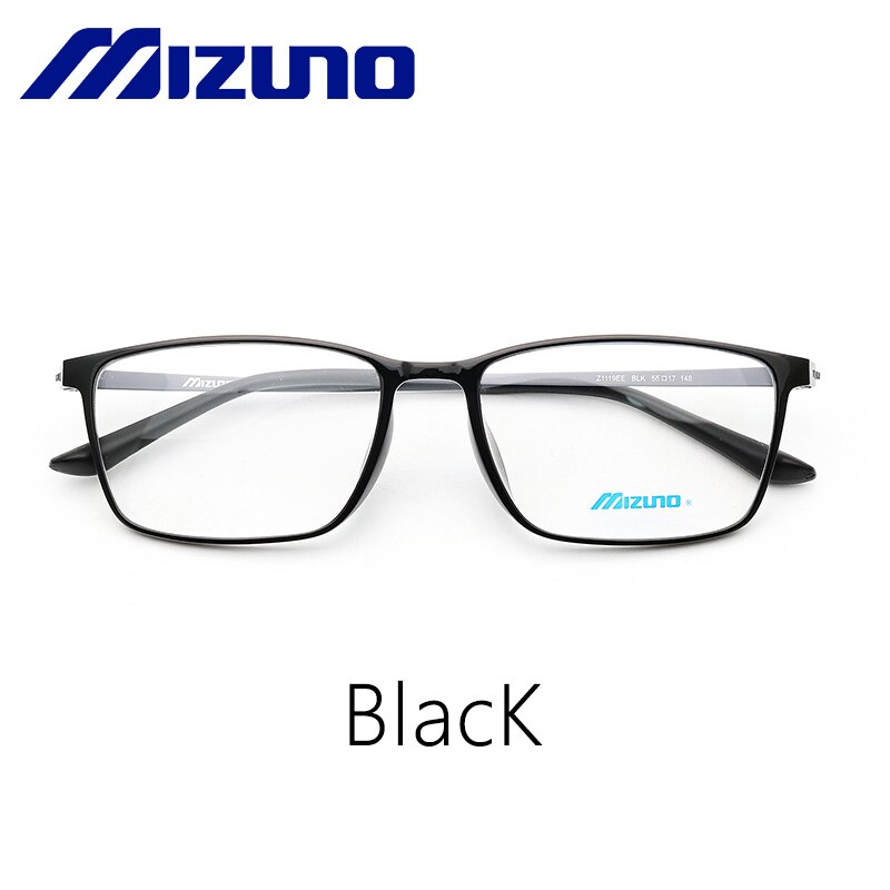 Mizuno Women's Spectacle Frame Patent Double Screw Square Eyeglasses Matt Black Wide Men's Glasses Prescription Myopia Eyewear