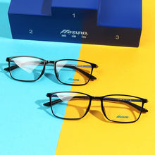 Load image into Gallery viewer, Mizuno Women&#39;s Spectacle Frame Patent Double Screw Square Eyeglasses Matt Black Wide Men&#39;s Glasses Prescription Myopia Eyewear