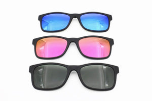Model No TJ003 single clipping TAC polarized rectangle sunglasses lenses for myopia hyperopia eyeglasses extra clip on sunlens
