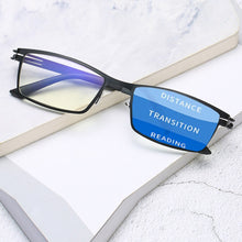 Load image into Gallery viewer, Modern Trend Titanium Alloy Black  Men Full Rim Progressive Reading Glasses +0.75 +1 +1.5 +1.75 to +4 See Near And Far