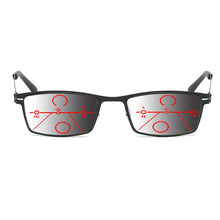 Load image into Gallery viewer, Modern Trend Titanium Alloy Full Rim Progressive Photochromic Transition Sunglasses Reading Glasses +0.75 To +4 See Near And Far