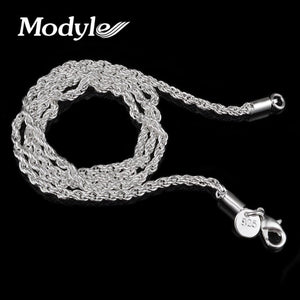 3mm Rope chain necklace,Wholesale lots Fashion jewelry Silver-Color jewelry necklaces & pendants