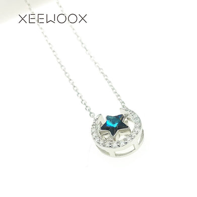 Collane con stella blu lunare, gioielli in argento sterling 925, regalo creativo per la settimana della moda 