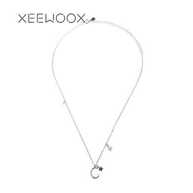 Moon Star Chokers Necklaces 925Sterling Silver Creative Gift Fashion Week Designer