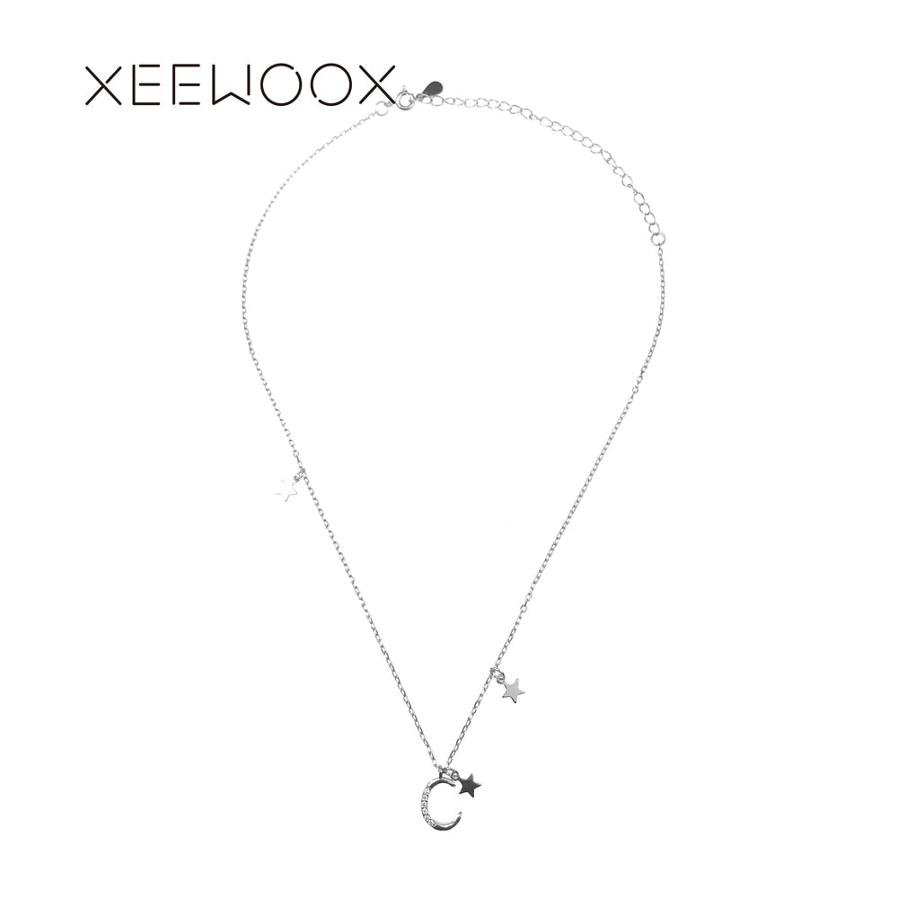 Moon Star Chokers Necklaces 925Sterling Silver Creative Gift Fashion Week Designer