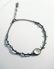 Carica l'immagine nel visualizzatore di Gallery, Moonlight Forest Chalcedony Bracelets For Women Original Design S925 Sterling Silver Jewelry Black Gold Plated Girl Bracelet