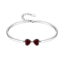 Load image into Gallery viewer, 925 Sterling Silver Bracelet Five kinds Love Shape Natural Gemstone Topaz Adjustable Heart Bracelets &amp; Bangles For Girls