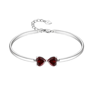 925 Sterling Silver Bracelet Five kinds Love Shape Natural Gemstone Topaz Adjustable Heart Bracelets & Bangles For Girls