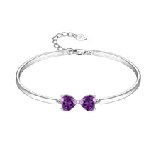 Load image into Gallery viewer, 925 Sterling Silver Bracelet Five kinds Love Shape Natural Gemstone Topaz Adjustable Heart Bracelets &amp; Bangles For Girls