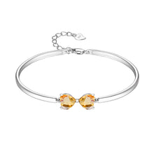 Load image into Gallery viewer, 925 Sterling Silver Bracelet Five kinds Love Shape Natural Gemstone Topaz Adjustable Heart Bracelets &amp; Bangles For Girls