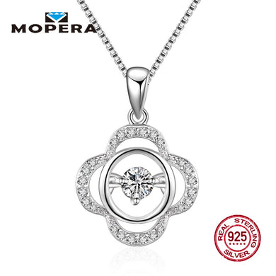 Autentica collana in argento sterling 925 con foglia e cerchio in cristallo trasparente CZ, collana con ciondolo da sposa per gioielli da donna 