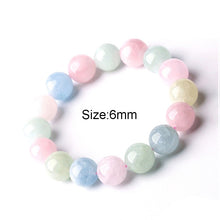 Load image into Gallery viewer, Morganite Bracelet Female 6-12mm Round Couple Bracelets Bangles Gifts For Women Bracelets For Girls