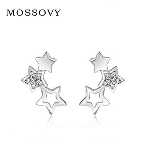 Star Simple Rhinestone Stud Earrings Hollow Out Delicate Accessories Zircon Earring Fashion Jewelry Bijoux for Women