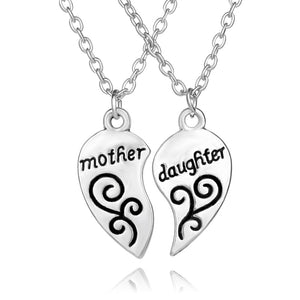 Mother Daughter Necklaces Pendants Statement Jewelry Heart Pendant Necklace Water Drop Shape Christmas Gift For Mom/Daughter