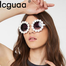 Load image into Gallery viewer, Mother Kids Sunglasses Women Children Round Flower Girls Boys Baby Daisy Shades Sun Glasses UV400 Outdoor Sun Protection Eyewear