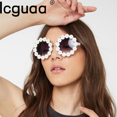 Mother Kids Sunglasses Women Children Round Flower Girls Boys Baby Daisy Shades Sun Glasses UV400 Outdoor Sun Protection Eyewear