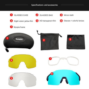 Motorcycle Cycling Goggles Men TR90 Sport Bicycle Eyewear Riding Bike Sunglasses Woman UV400 Driver Fishing Glasses 3 Lens