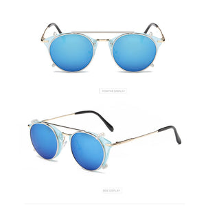 Multi Color Retro Round Polarized Clip on Sunglasses UV 400 Protection Lens Lightweight Metal Optical Glasses Frame Comfortable
