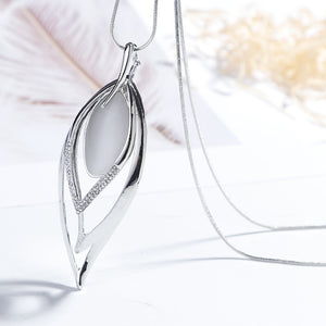 Multi-layer Crystal Leaves Long Necklace Women Fashion Jewelry Sweater Necklaces & Pendants Cute Gift