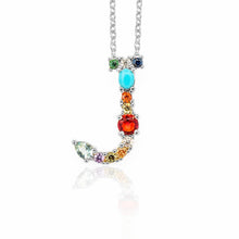 Load image into Gallery viewer, Multicolor charm Gold pendant necklace micro pave zircon initial 26 letter necklaces Couple Name necklace Christmas gift