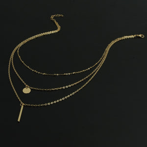 Multilayer Necklaces & Pendants For Women Gold/Silver Color Long Chain Female Pendant Necklace Fashion Jewelry Collier Femme