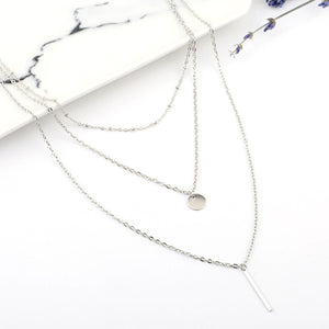 Multilayer Necklaces & Pendants For Women Gold/Silver Color Long Chain Female Pendant Necklace Fashion Jewelry Collier Femme