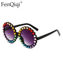 Load image into Gallery viewer, Muticolor Round Crystal Blingbling Sunglasses For Kids  Rhinestone Girls Boys Children Sun Glasses Goggles Infant