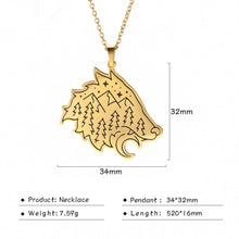 Load image into Gallery viewer, My Shape Wolf Animal Necklace 316L Stainless Steel Forest Animals Men Necklace Hollow Cut Out Pendant Jewelry Gift For Women