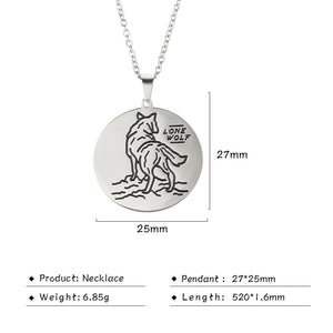 My Shape Wolf Animal Necklace 316L Stainless Steel Forest Animals Men Necklace Hollow Cut Out Pendant Jewelry Gift For Women