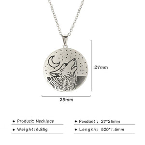 My Shape Wolf Animal Necklace 316L Stainless Steel Forest Animals Men Necklace Hollow Cut Out Pendant Jewelry Gift For Women