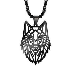 My Shape Wolf Animal Necklace 316L Stainless Steel Forest Animals Men Necklace Hollow Cut Out Pendant Jewelry Gift For Women