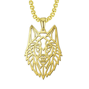 My Shape Wolf Animal Necklace 316L Stainless Steel Forest Animals Men Necklace Hollow Cut Out Pendant Jewelry Gift For Women