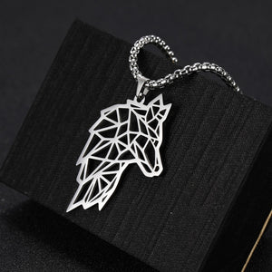 My Shape Wolf Animal Necklace 316L Stainless Steel Forest Animals Men Necklace Hollow Cut Out Pendant Jewelry Gift For Women