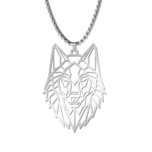 My Shape Wolf Animal Necklace 316L Stainless Steel Forest Animals Men Necklace Hollow Cut Out Pendant Jewelry Gift For Women