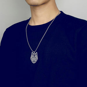 My Shape Wolf Animal Necklace 316L Stainless Steel Forest Animals Men Necklace Hollow Cut Out Pendant Jewelry Gift For Women
