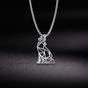 My Shape Wolf Animal Necklace 316L Stainless Steel Forest Animals Men Necklace Hollow Cut Out Pendant Jewelry Gift For Women