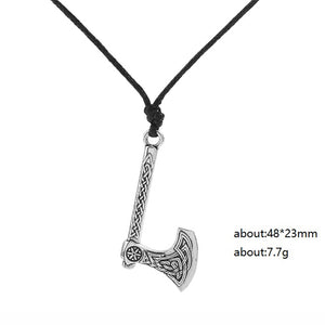 My shape Nordic Vikings Necklace The Fehu Feoh Fe Rune Axe Amulet compass viking runes pendant Scandinavian Necklace