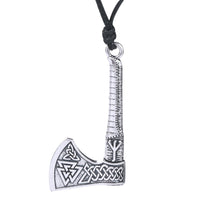 Carica l&#39;immagine nel visualizzatore di Gallery, My shape Nordic Vikings Necklace The Fehu Feoh Fe Rune Axe Amulet compass viking runes pendant Scandinavian Necklace