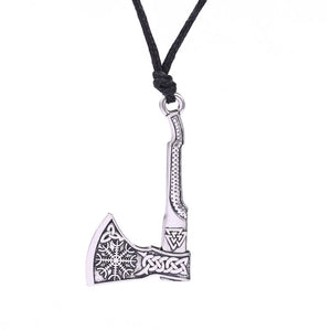 My shape Nordic Vikings Necklace The Fehu Feoh Fe Rune Axe Amulet compass viking runes pendant Scandinavian Necklace