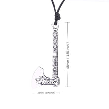 Carica l&#39;immagine nel visualizzatore di Gallery, My shape Nordic Vikings Necklace The Fehu Feoh Fe Rune Axe Amulet compass viking runes pendant Scandinavian Necklace