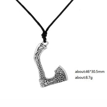 Carica l&#39;immagine nel visualizzatore di Gallery, My shape Nordic Vikings Necklace The Fehu Feoh Fe Rune Axe Amulet compass viking runes pendant Scandinavian Necklace