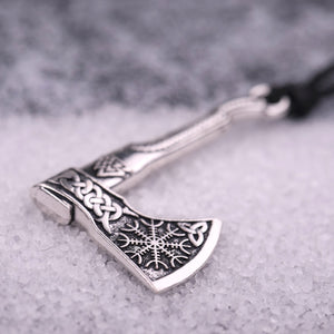 My shape Nordic Vikings Necklace The Fehu Feoh Fe Rune Axe Amulet compass viking runes pendant Scandinavian Necklace