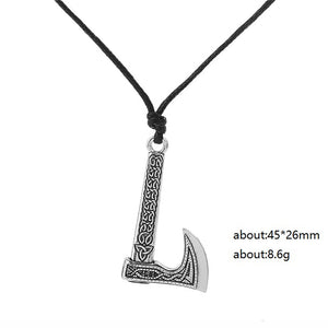 My shape Nordic Vikings Necklace The Fehu Feoh Fe Rune Axe Amulet compass viking runes pendant Scandinavian Necklace