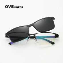 Load image into Gallery viewer, Myopia Eyeglasses frames glasses frame men Prescription Glasses Optical sunglasses Metal Polarized Magnet Clip Eyewear