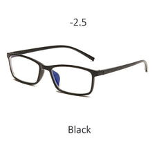 Carica l&#39;immagine nel visualizzatore di Gallery, Myopia Glasses -0.5 -1 -1.5 -2 -2.5 -3 -3.5 -4 Classic Myopia Glasses With Degree Women Men Black Anti-Blue Light Glasses Frame