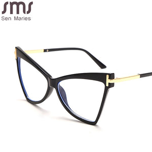 Myopia Prescription Glasses Women Men Cat Eye Clear Glasses Optical Eyeglasses Frame Transparent Lens Spectacle Frame Unisex