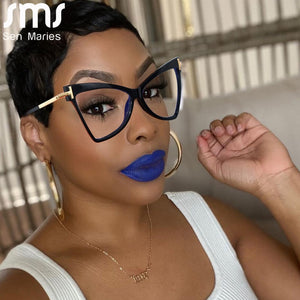 Myopia Prescription Glasses Women Men Cat Eye Clear Glasses Optical Eyeglasses Frame Transparent Lens Spectacle Frame Unisex