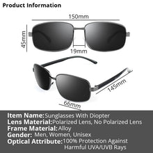 Load image into Gallery viewer, Myopia Sunglasses With Diopters Polarized Fishing Rectangle Sun Glasses For Men Women -0.50-4.00-4.50-5.00-5.50-6.00